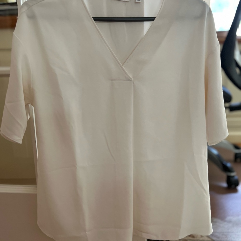 Uniqlo Cream V-Neck Blouse
